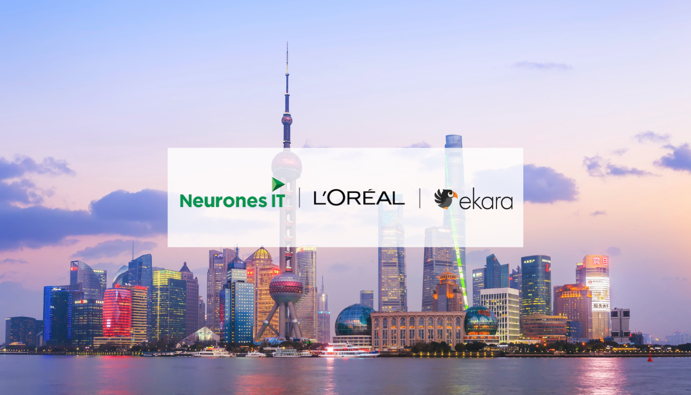 24/7 monitoring support for L’Oréal enabled by Neurones IT Asia using Ekara, shown with Shanghai Bund skyline 24/7 monitoring support for L’Oréal enabled by Neurones IT Asia using Ekara, shown with Shanghai Bund skyline